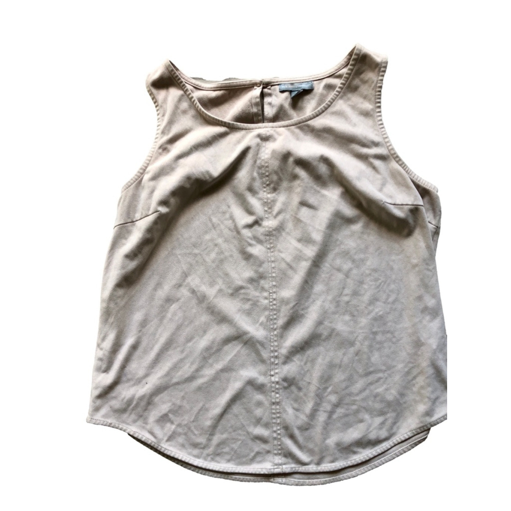 New York & Company Tank Top Women's Large Suede Beige